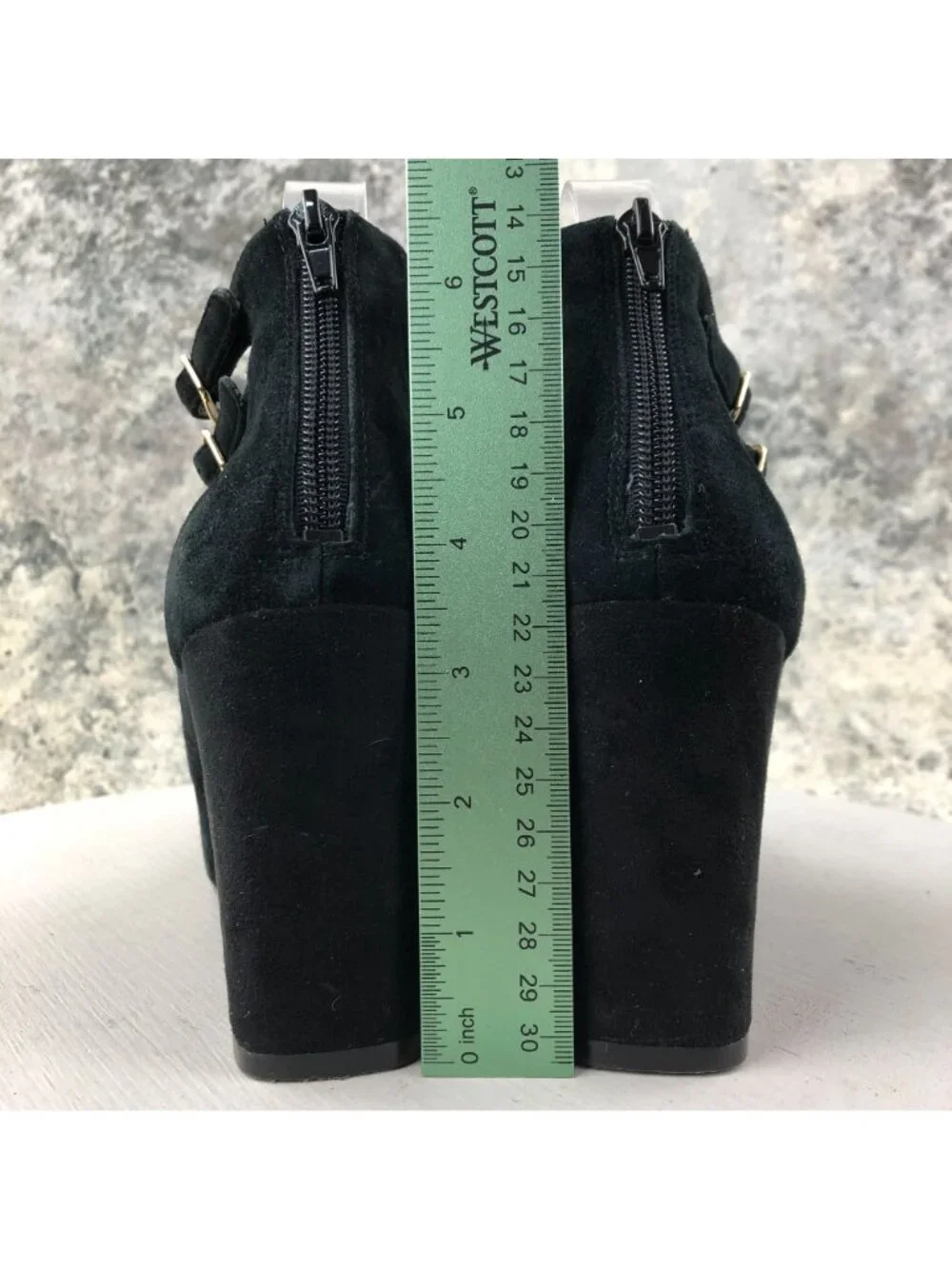 Nine West Women's Size 7.5M Socialite Black Suede High Heel Ankle Strap Pumps